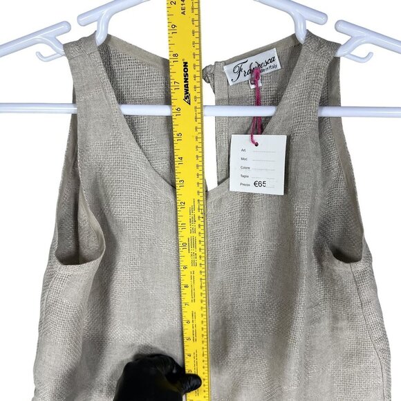 Francesca NWT Womens S 100% Linen Sleeveless Tie Back Tank Top Italy Made Beachy - Picture 13 of 14